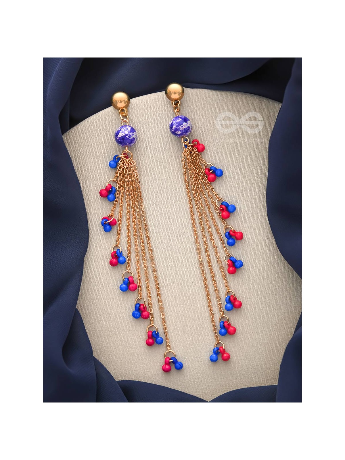 The Celestial Showers- Golden Embellished Earrings