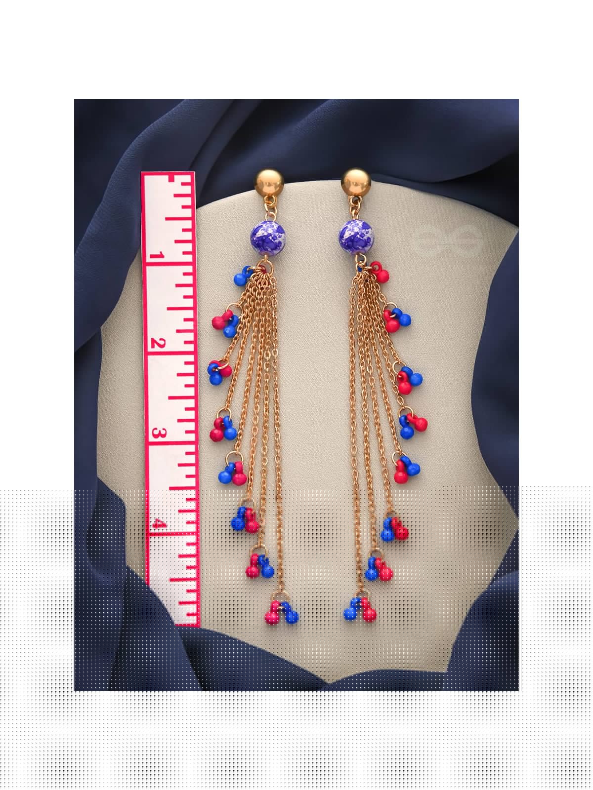 The Celestial Showers- Golden Embellished Earrings