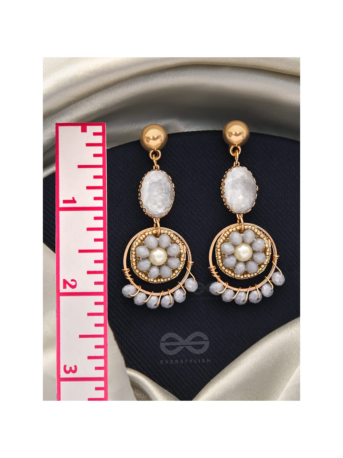 The Ashen Bloom- Golden Bead Earrings