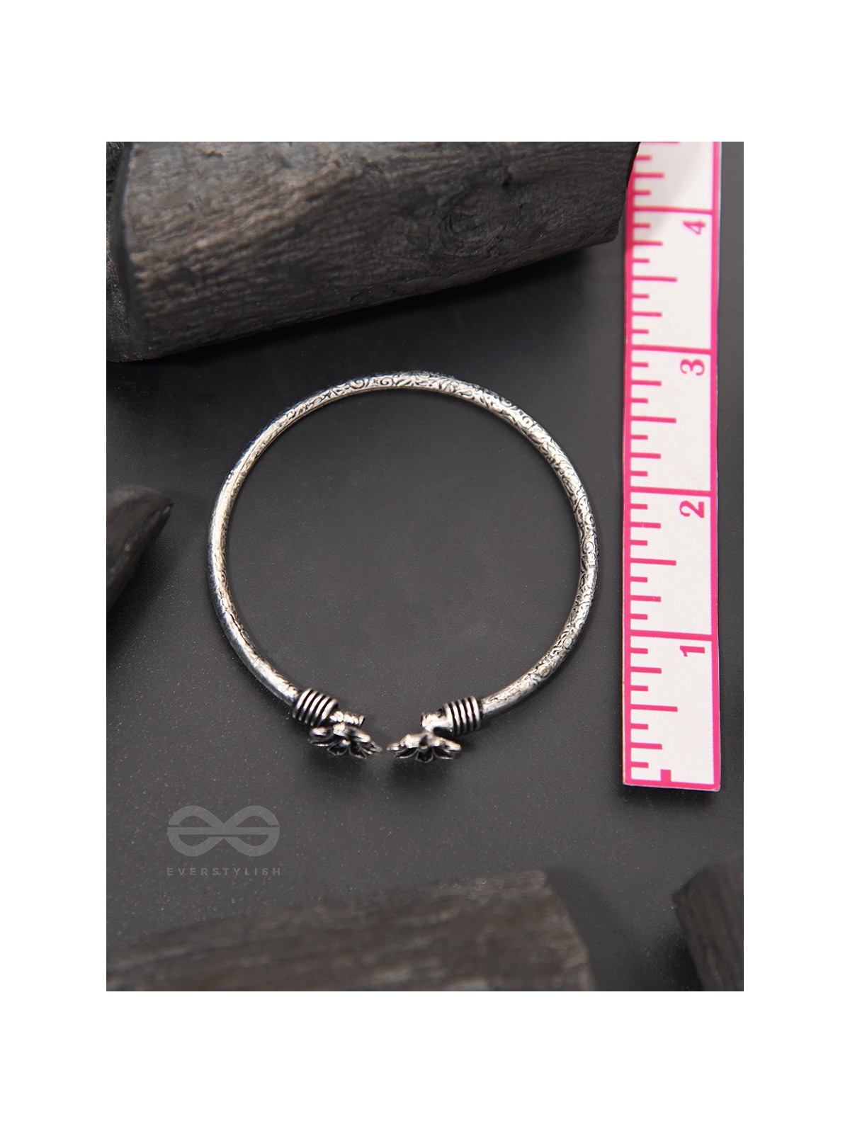 The Early Bloomer- Oxidised Bangle Bracelet