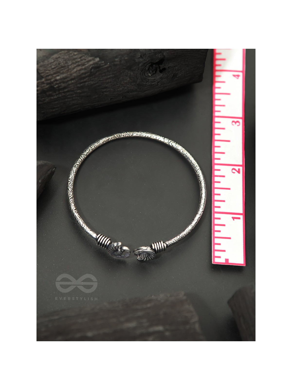 The Black Swan- Oxidised Bangle Bracelet