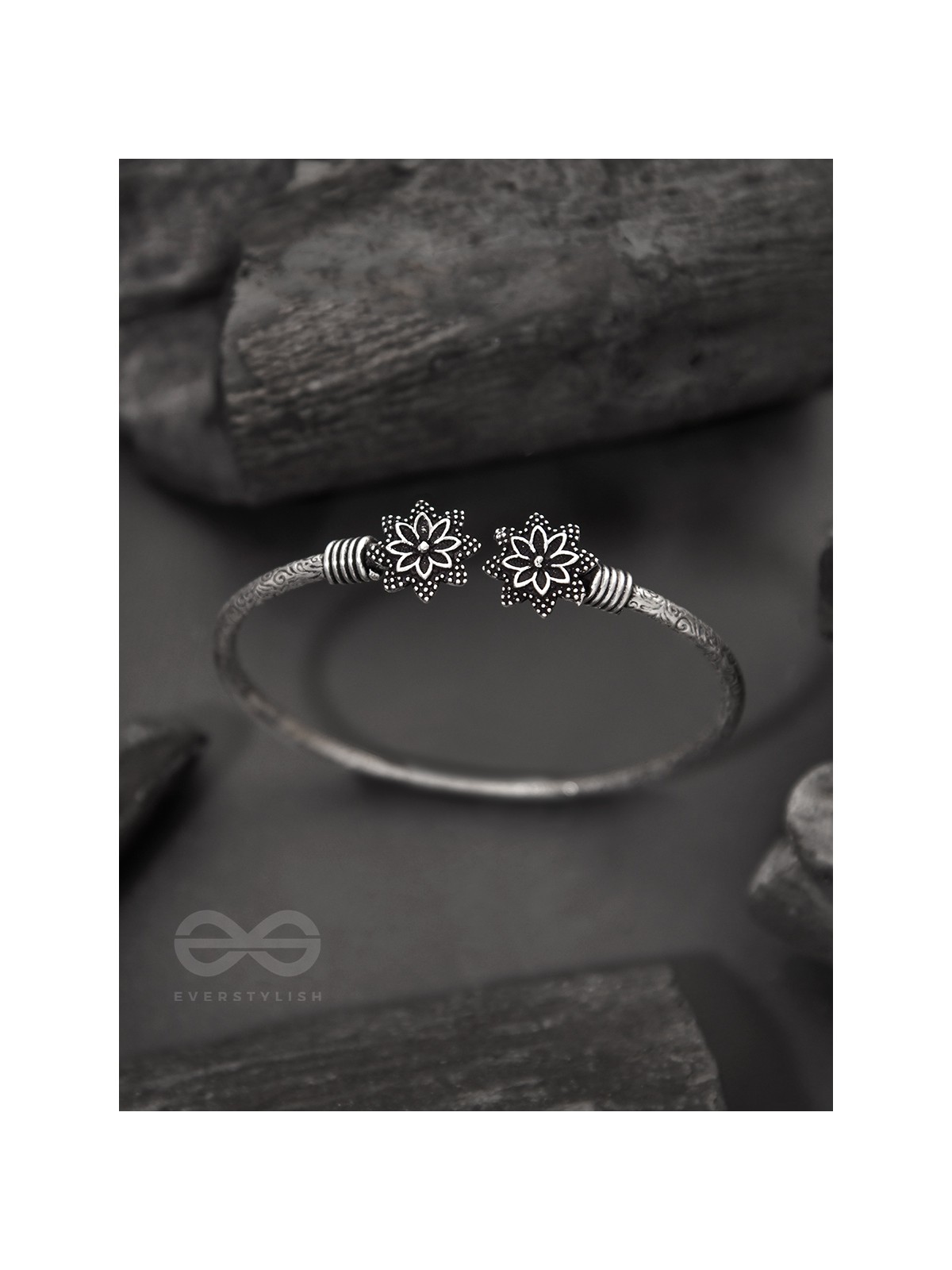 Ups-a-Daisy- Oxidised Bangle Bracelet