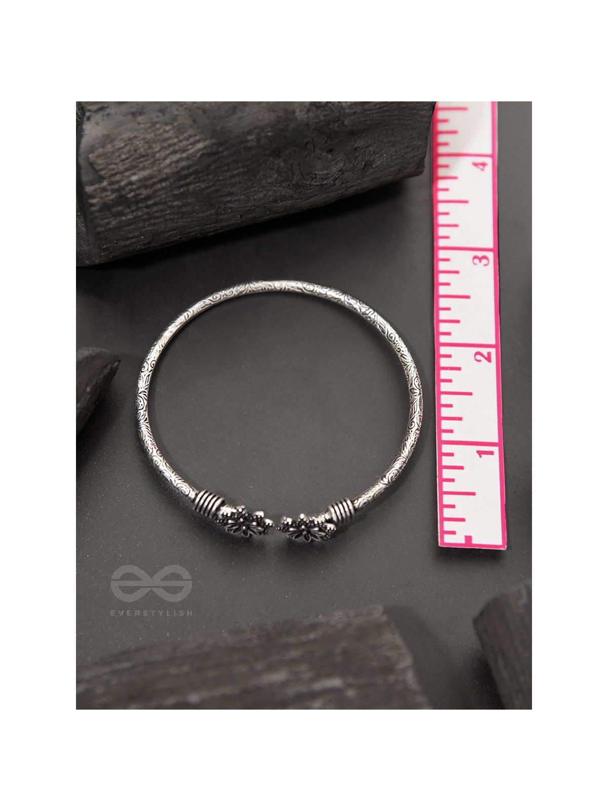 Ups-a-Daisy- Oxidised Bangle Bracelet