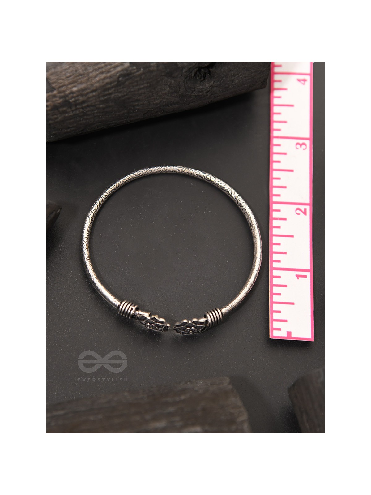Full Bloom - Oxidised Bangle Bracelet