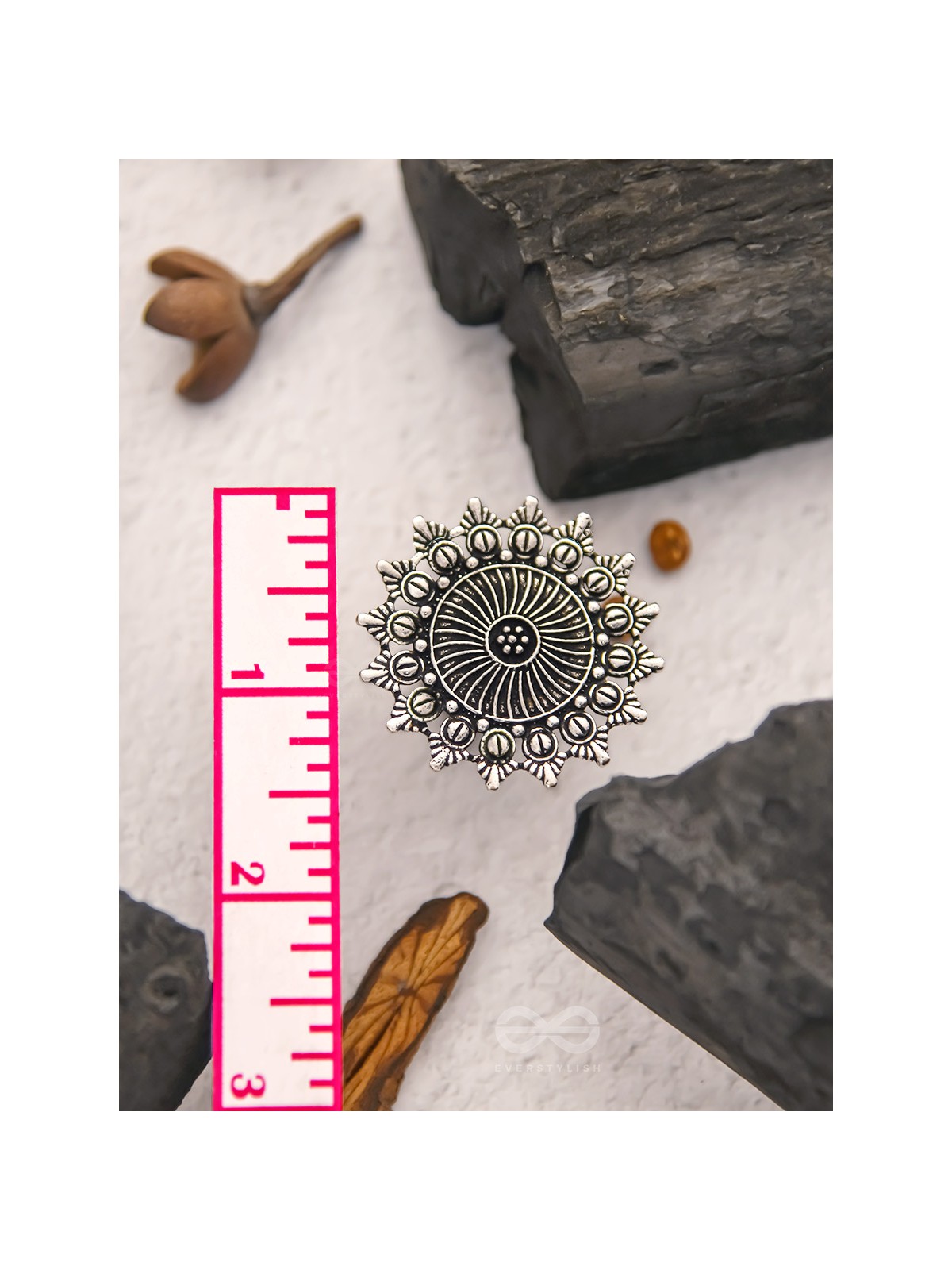 The Foggy Floret - Oxidised Statement Ring