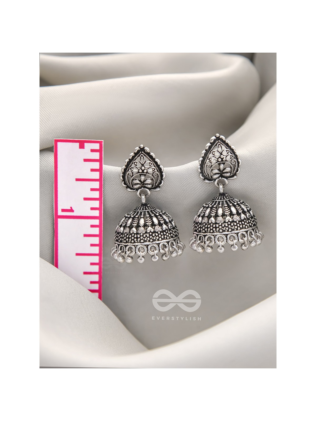 Hearts and Flowers- Brass Jhumka Earrings