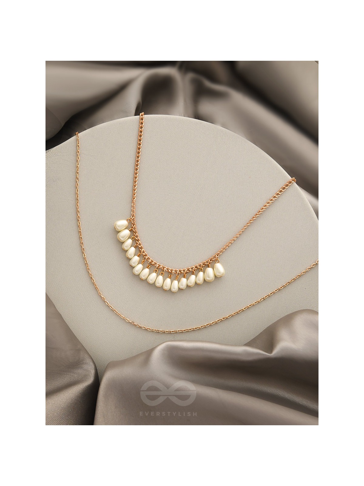 The Rain Shower- Golden Layered Pearl Necklace With Anti-Tarnish Coating 