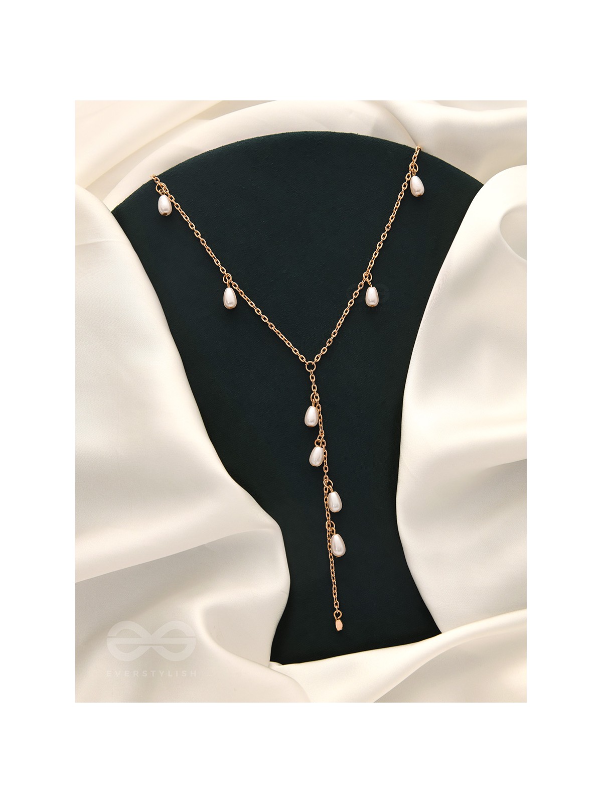 The Daisy Branch- Golden Pearl Necklace With Anti-Tarnish Coating 