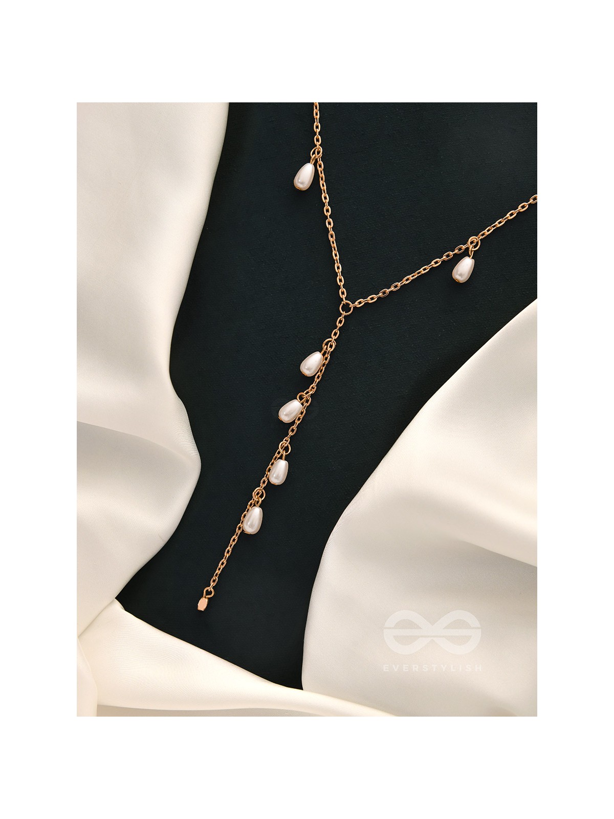 The Daisy Branch- Golden Pearl Necklace With Anti-Tarnish Coating 