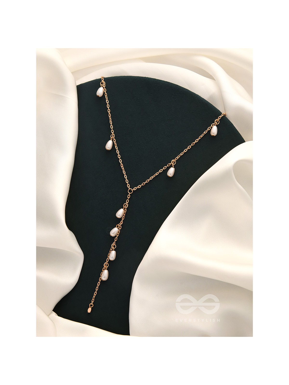 The Daisy Branch- Golden Pearl Necklace With Anti-Tarnish Coating 