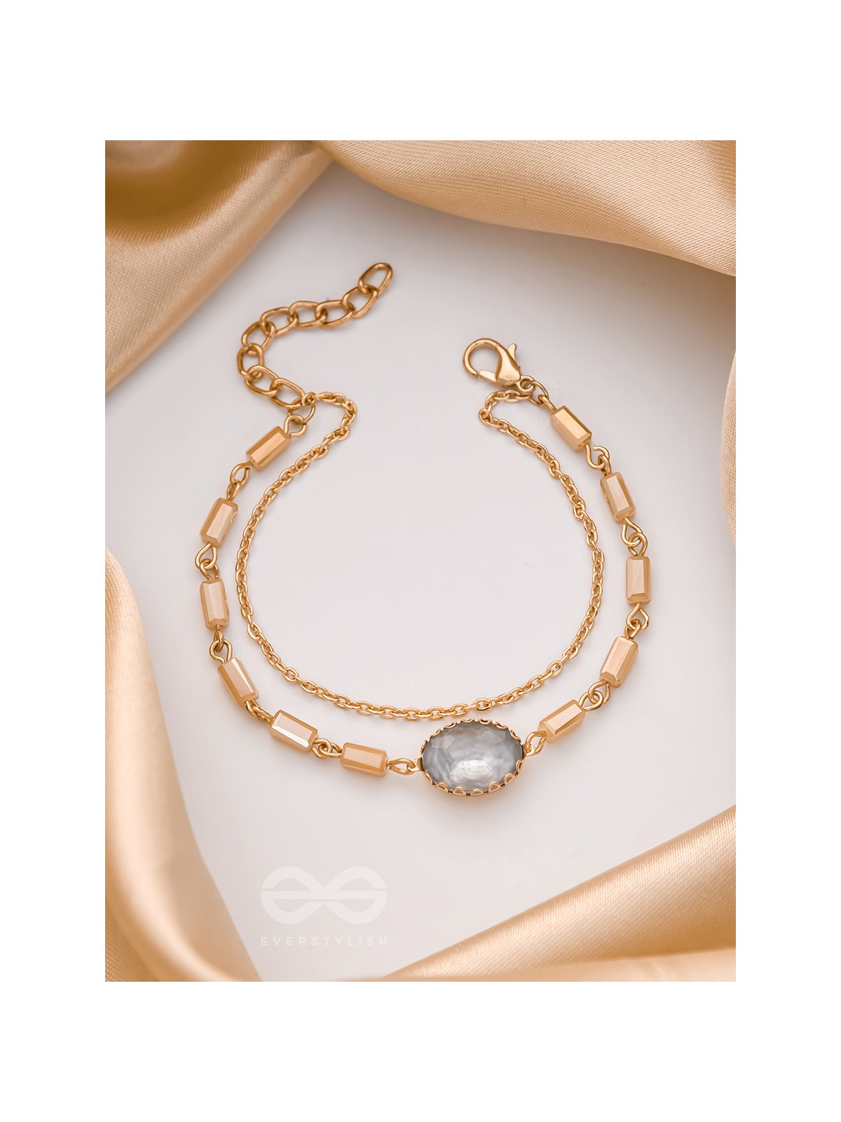 The Grey Sky- Golden Embellished Bracelet