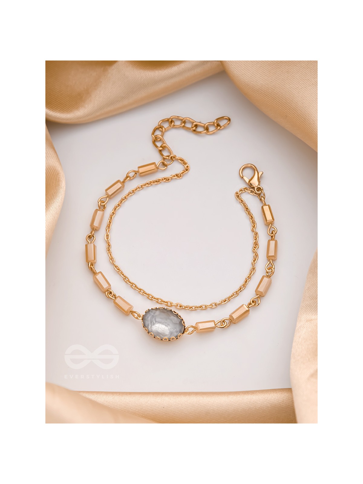 The Grey Sky- Golden Embellished Bracelet