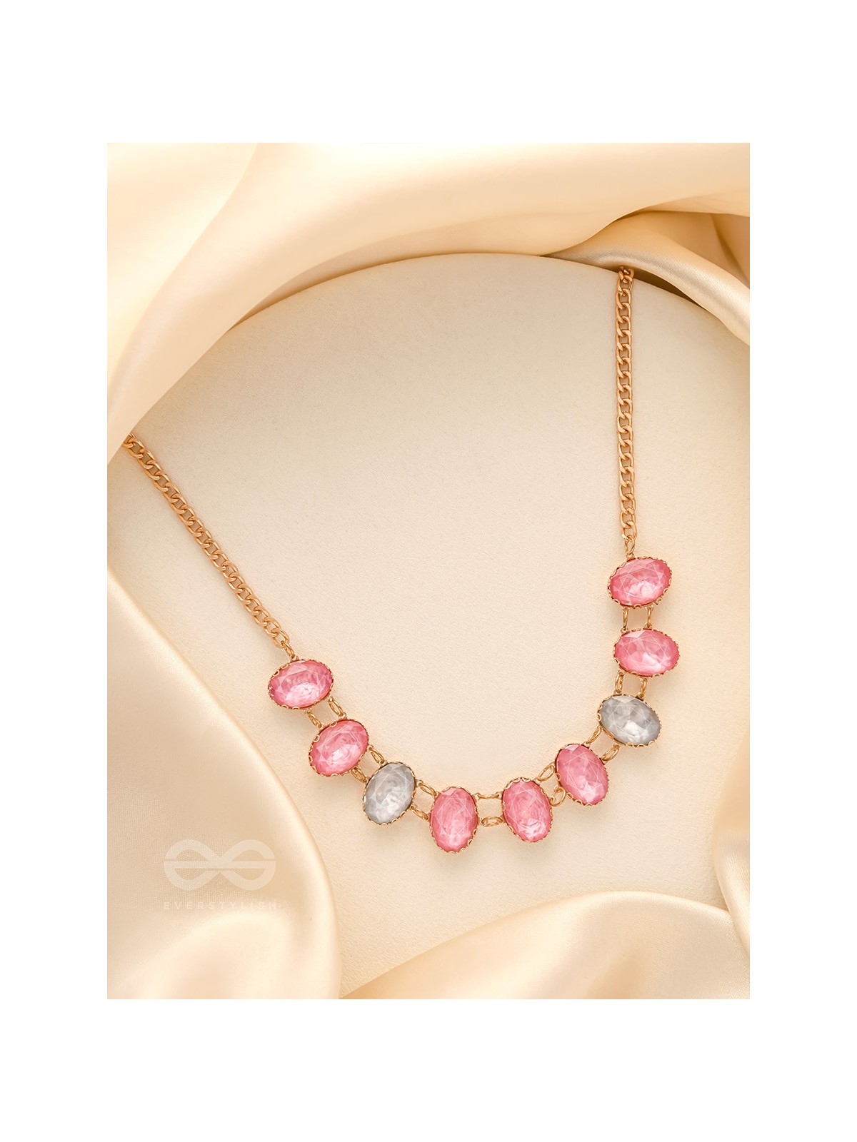 Garland Of Wild Roses- Golden Embellished Necklace With Anti-Tarnish Coating 