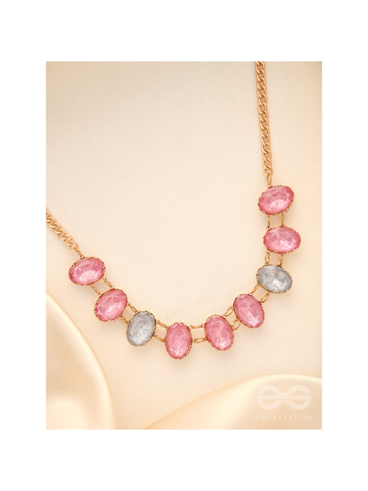 Garland Of Wild Roses- Golden Embellished Necklace With Anti-Tarnish Coating 
