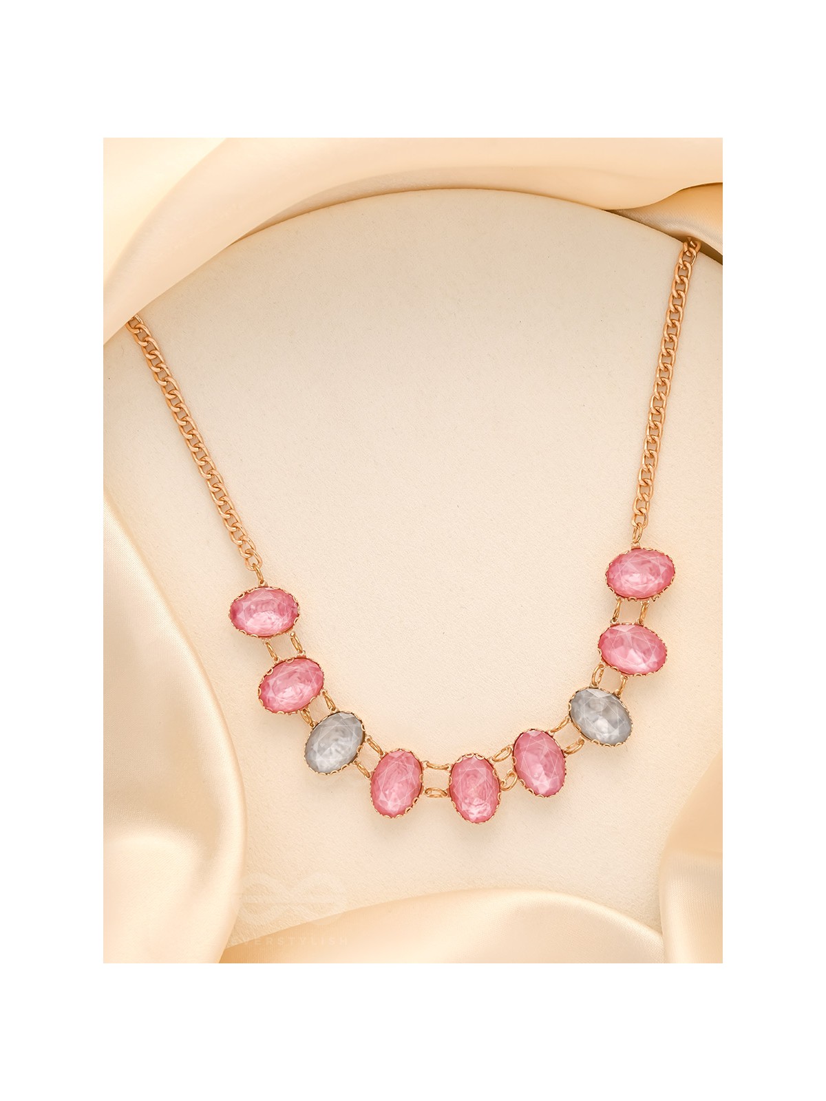 Garland Of Wild Roses- Golden Embellished Necklace With Anti-Tarnish Coating 