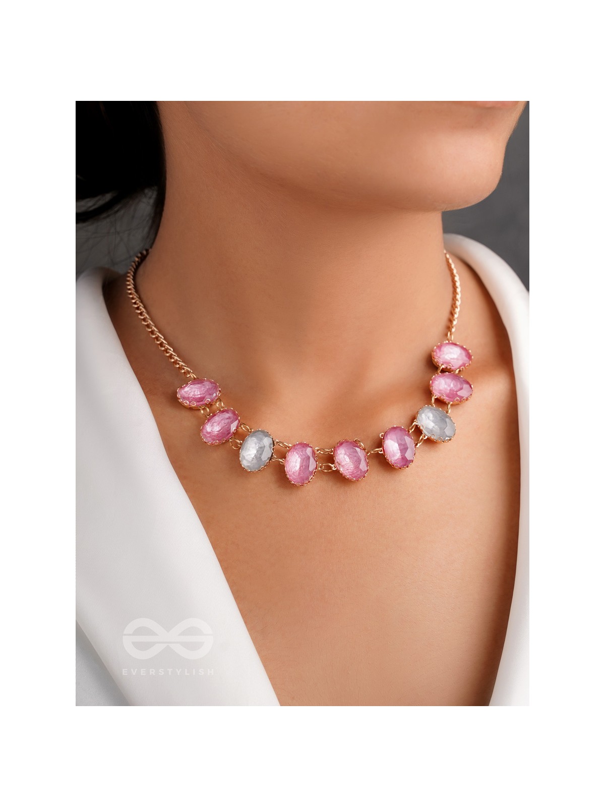 Garland Of Wild Roses- Golden Embellished Necklace With Anti-Tarnish Coating 