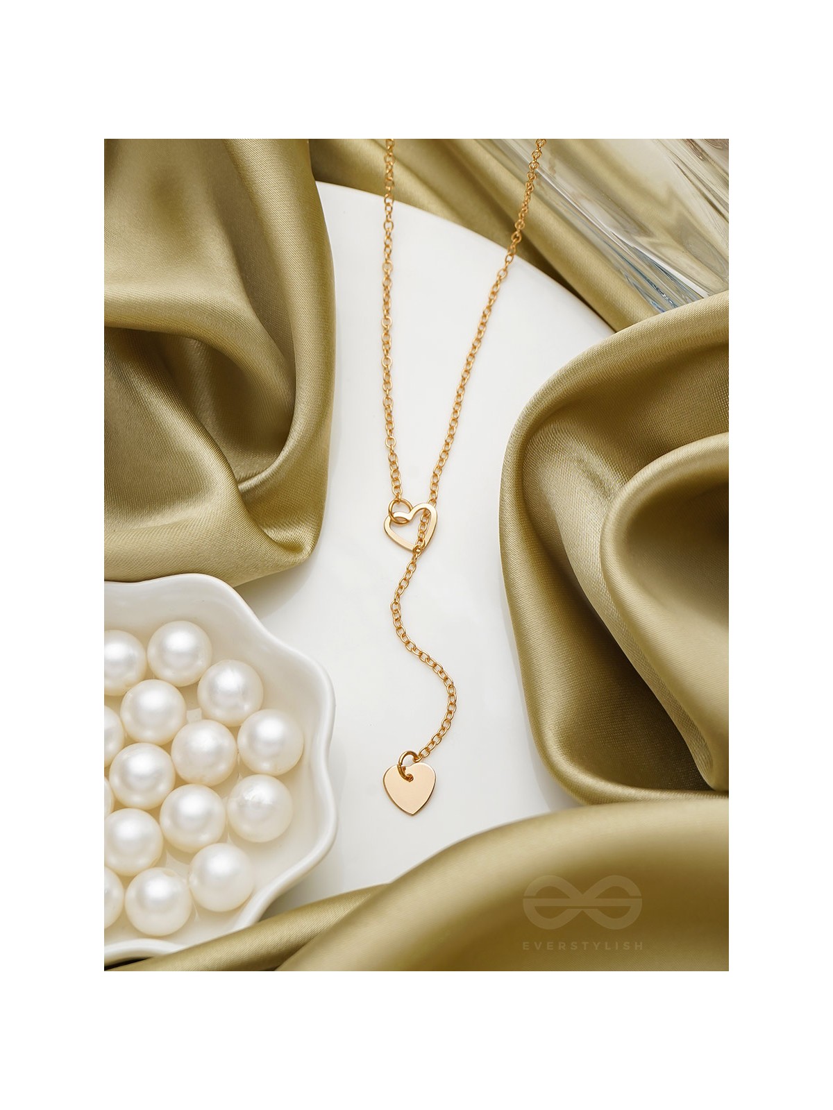 The Fallen Heart- Embellished Golden Necklace With Anti-Tarnish Coating 