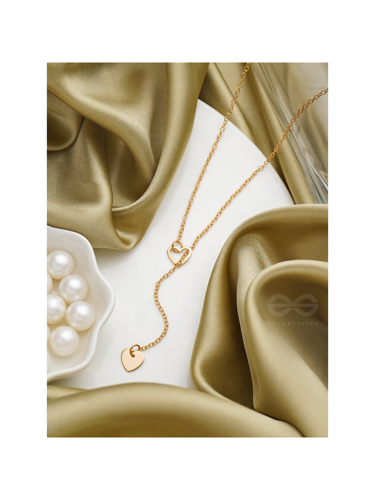 The Fallen Heart- Embellished Golden Necklace With Anti-Tarnish Coating 