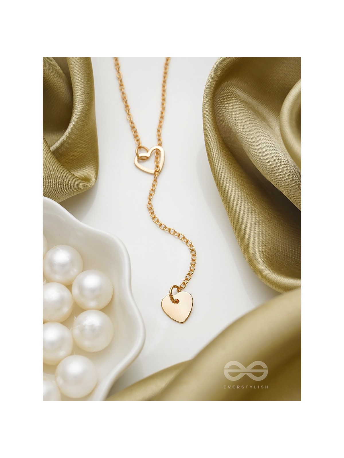 The Fallen Heart- Embellished Golden Necklace With Anti-Tarnish Coating 