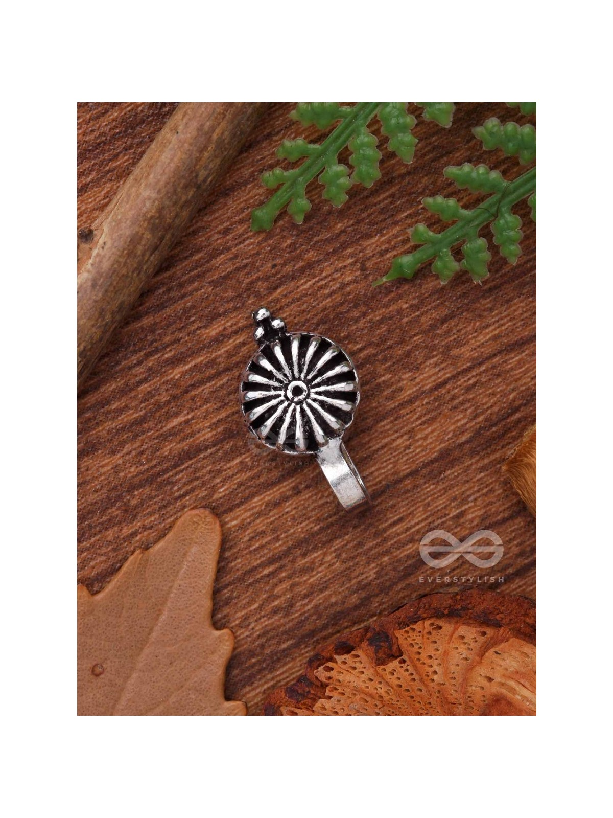 A MYSTIC CHAKRA - OXIDISED PRESS-ON NOSEPIN