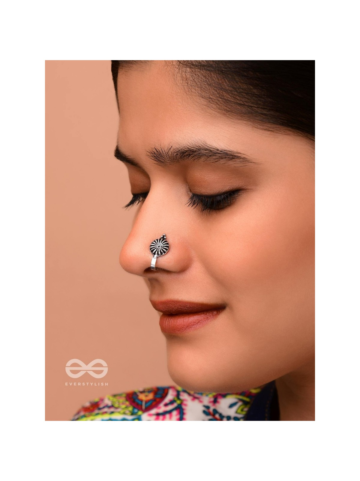 A MYSTIC CHAKRA - OXIDISED PRESS-ON NOSEPIN