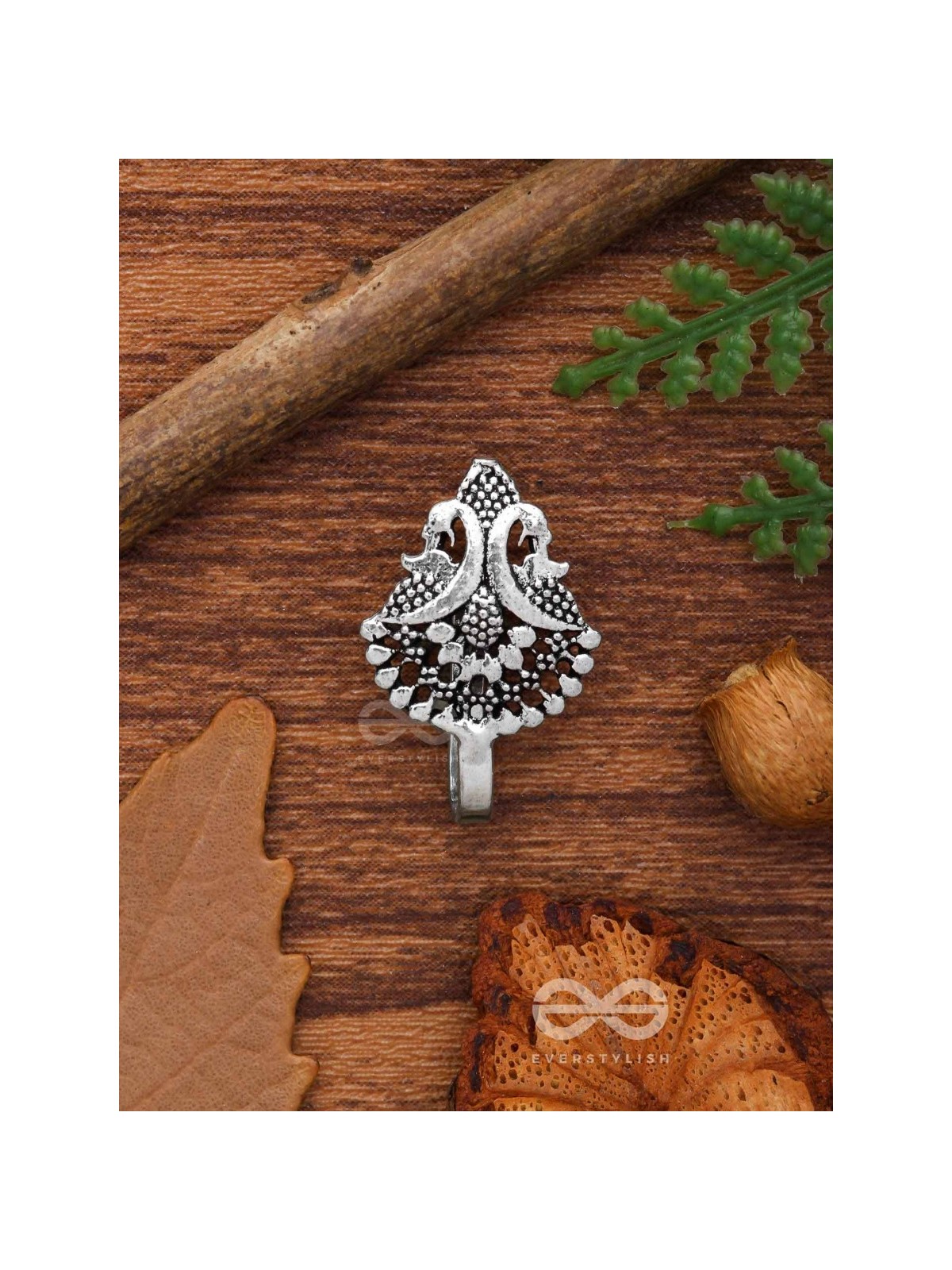 BIRDS OF PARADISE - OXIDISED NON-PIERCED NOSERING