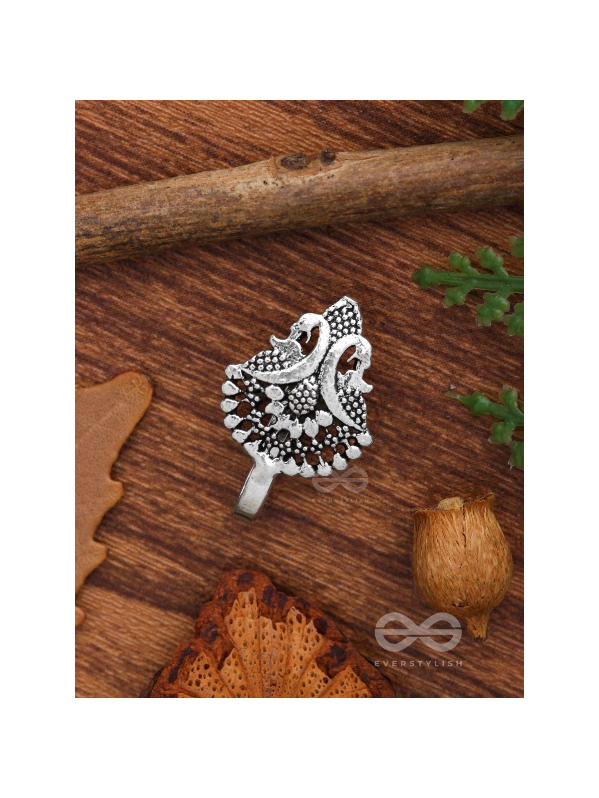 BIRDS OF PARADISE - OXIDISED NON-PIERCED NOSERING