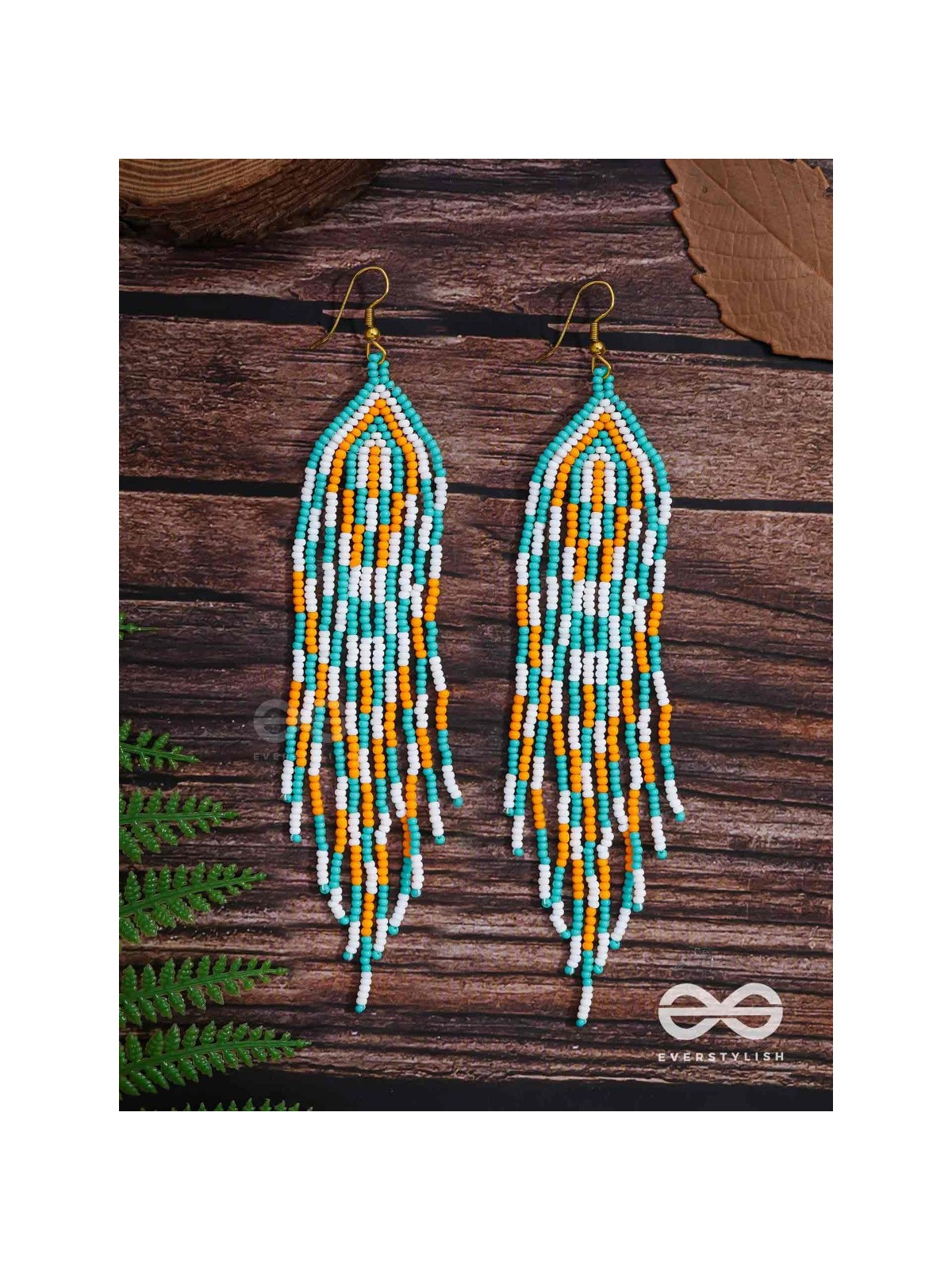 The Magma Ocean- Golden Embellished Earrings