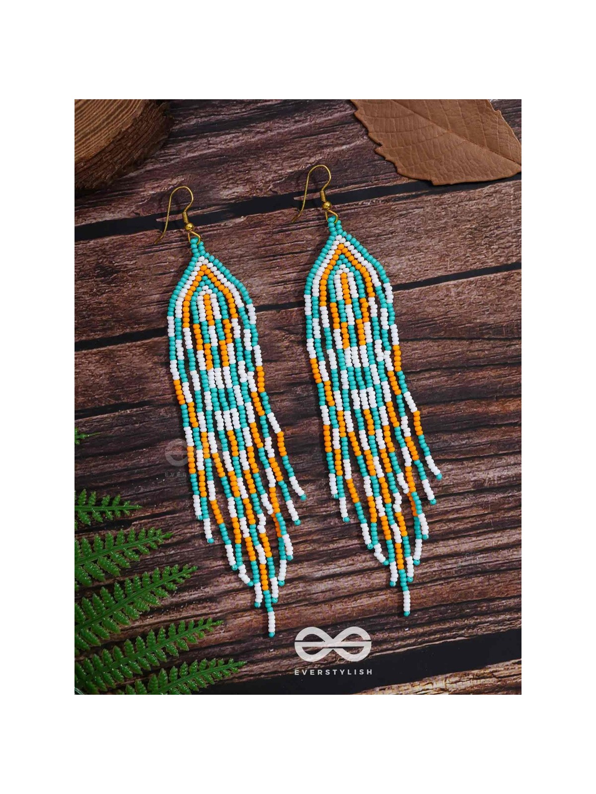 The Magma Ocean- Golden Embellished Earrings