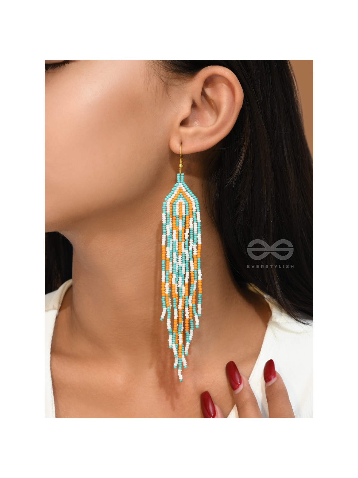 The Magma Ocean- Golden Embellished Earrings