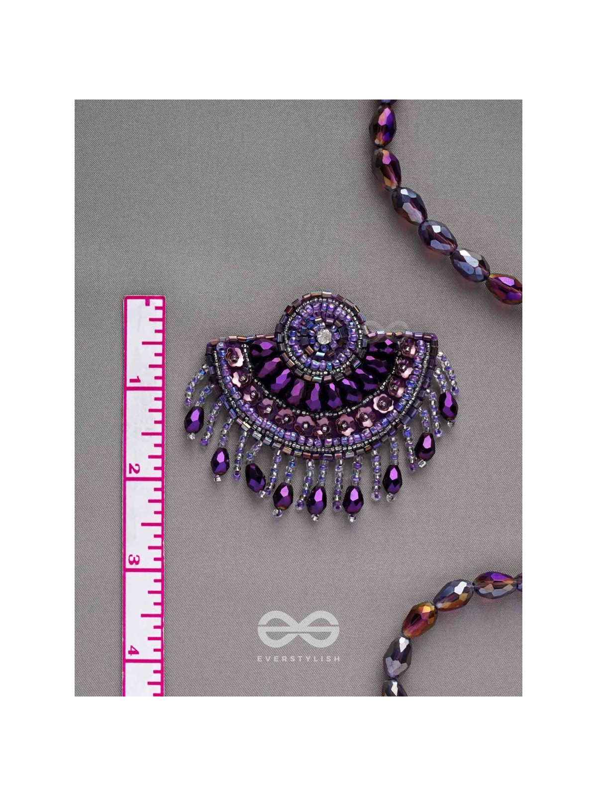 Amaati- The Blue Moon- Stones and Sequins Embroidered Earrings