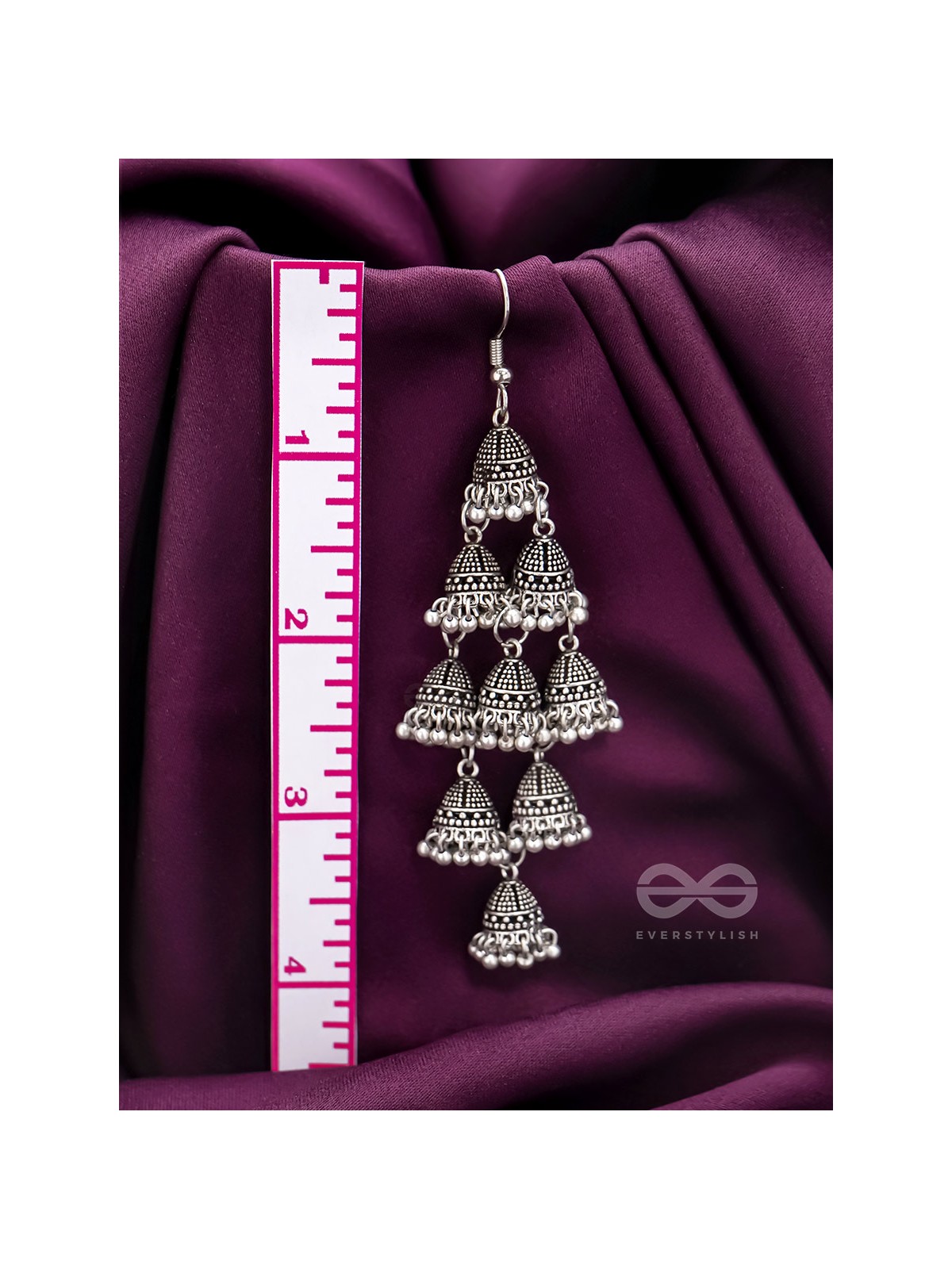 The Sheeny Web- Oxidised Statement Earrings