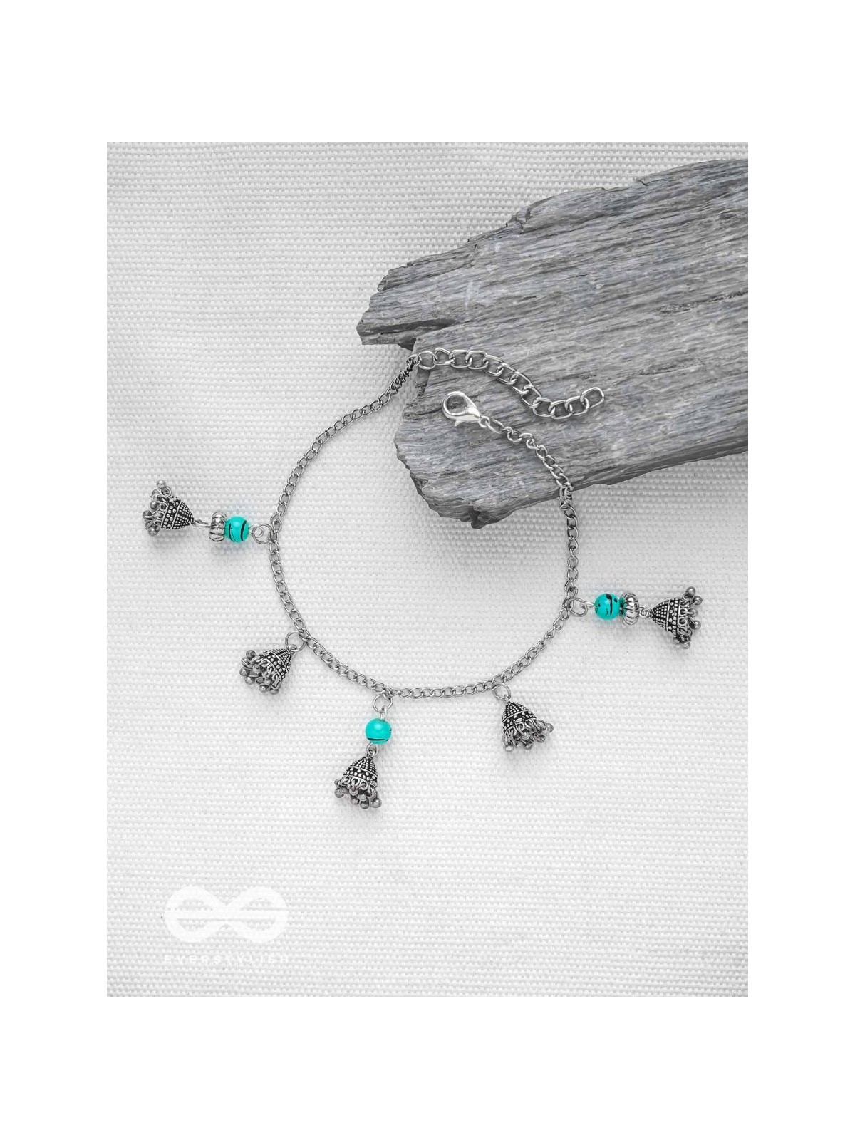 The Bell Curve- Oxidised Bead Anklet