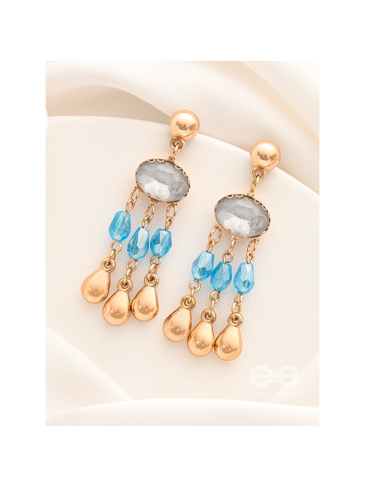 The Radiant Rains- Golden Embellished Earrings