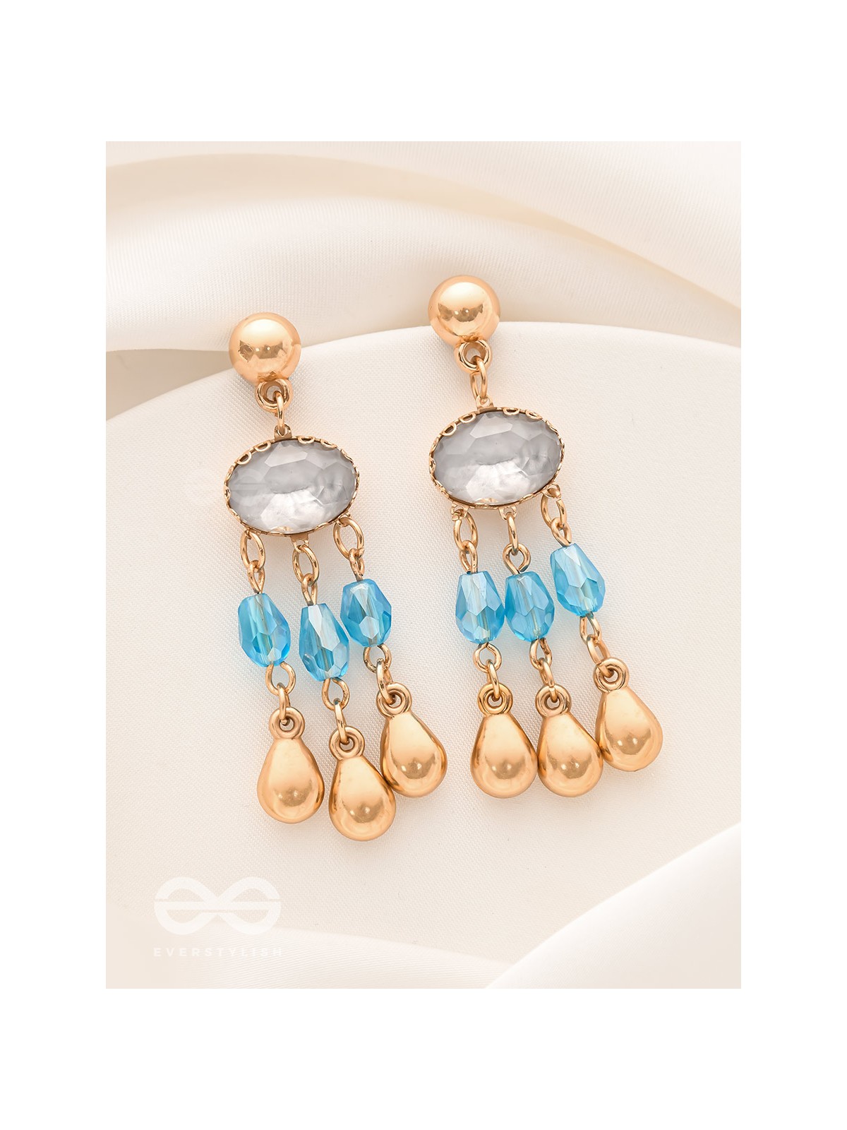 The Radiant Rains- Golden Embellished Earrings