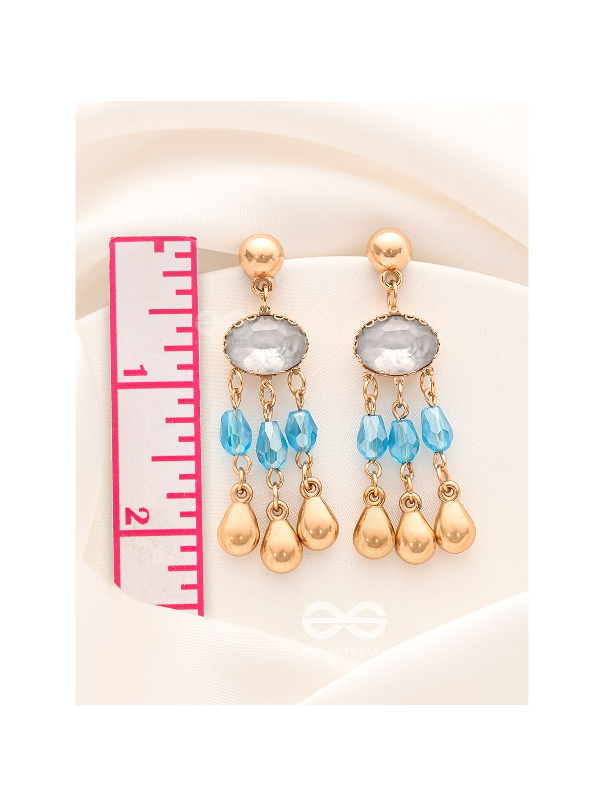 The Radiant Rains- Golden Embellished Earrings