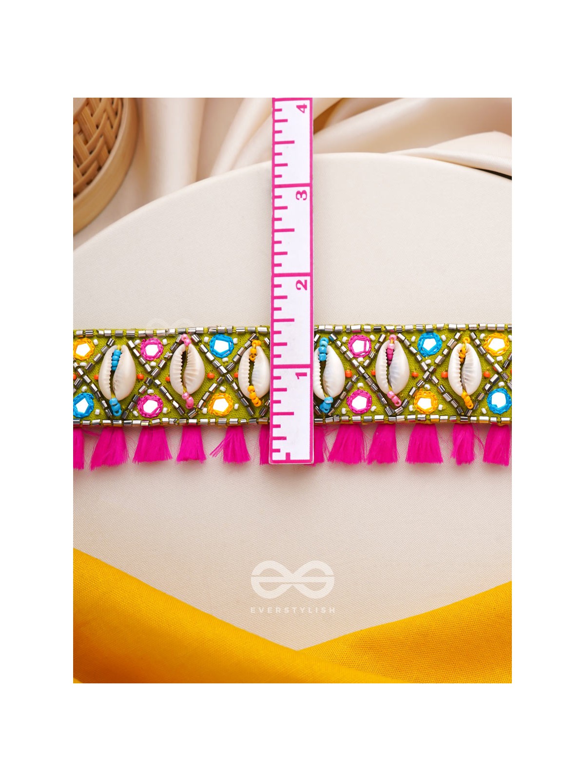 Dyotana - The Sparkling Colors - Shells, Resham And Mirror Hand Embroidered Choker Neckpiece