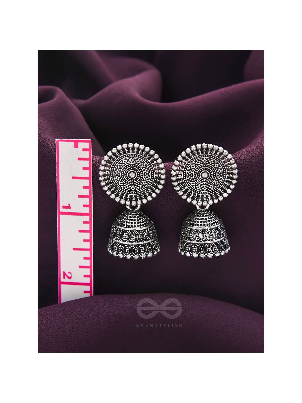 The New Moon- Oxidised Jhumka Earrings