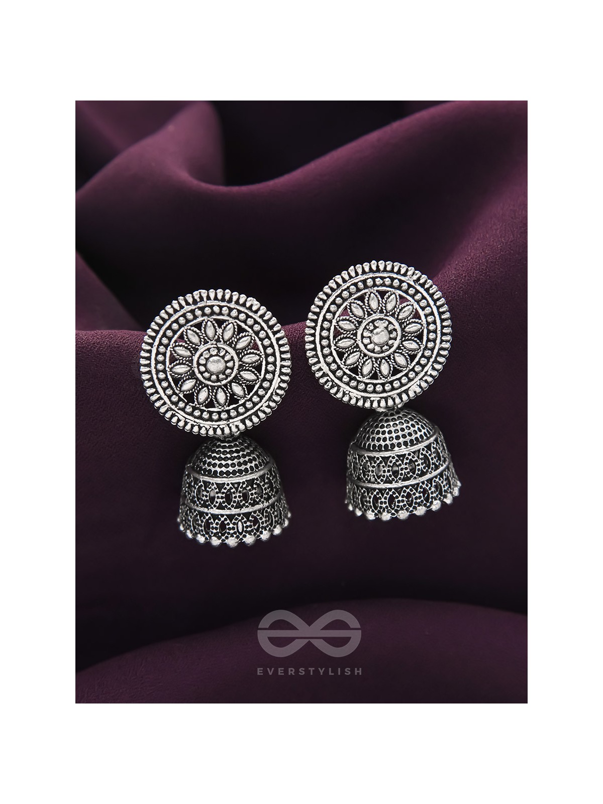 The Sun Glare- Oxidised Jhumka Earrings