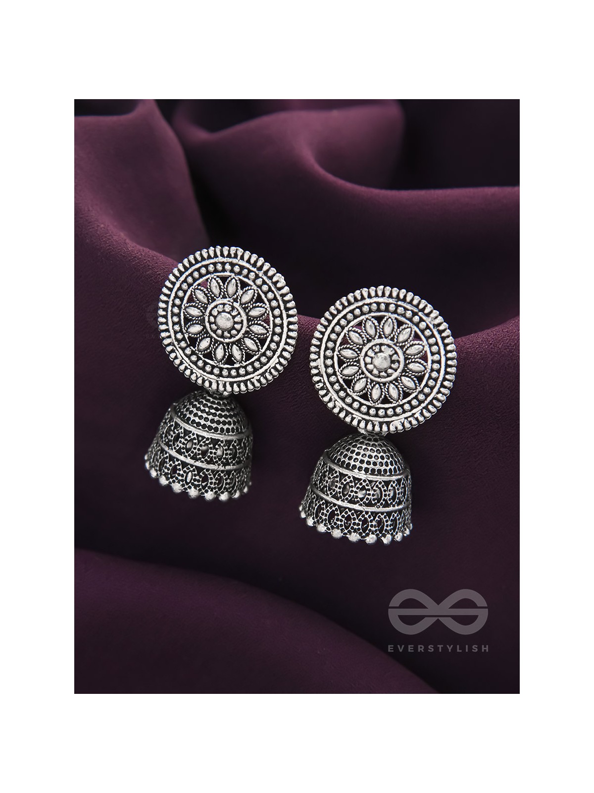 The Sun Glare- Oxidised Jhumka Earrings