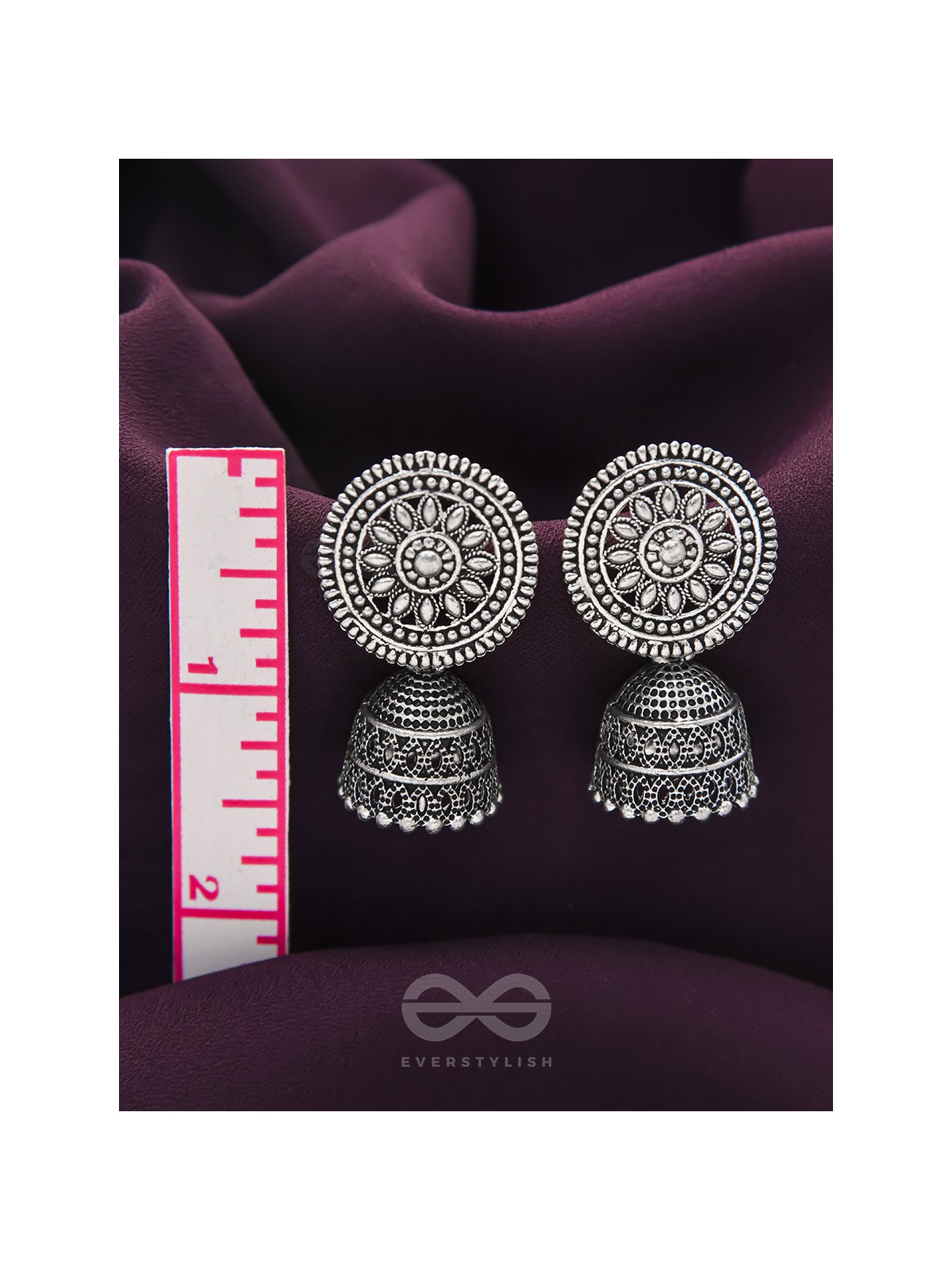 The Sun Glare- Oxidised Jhumka Earrings