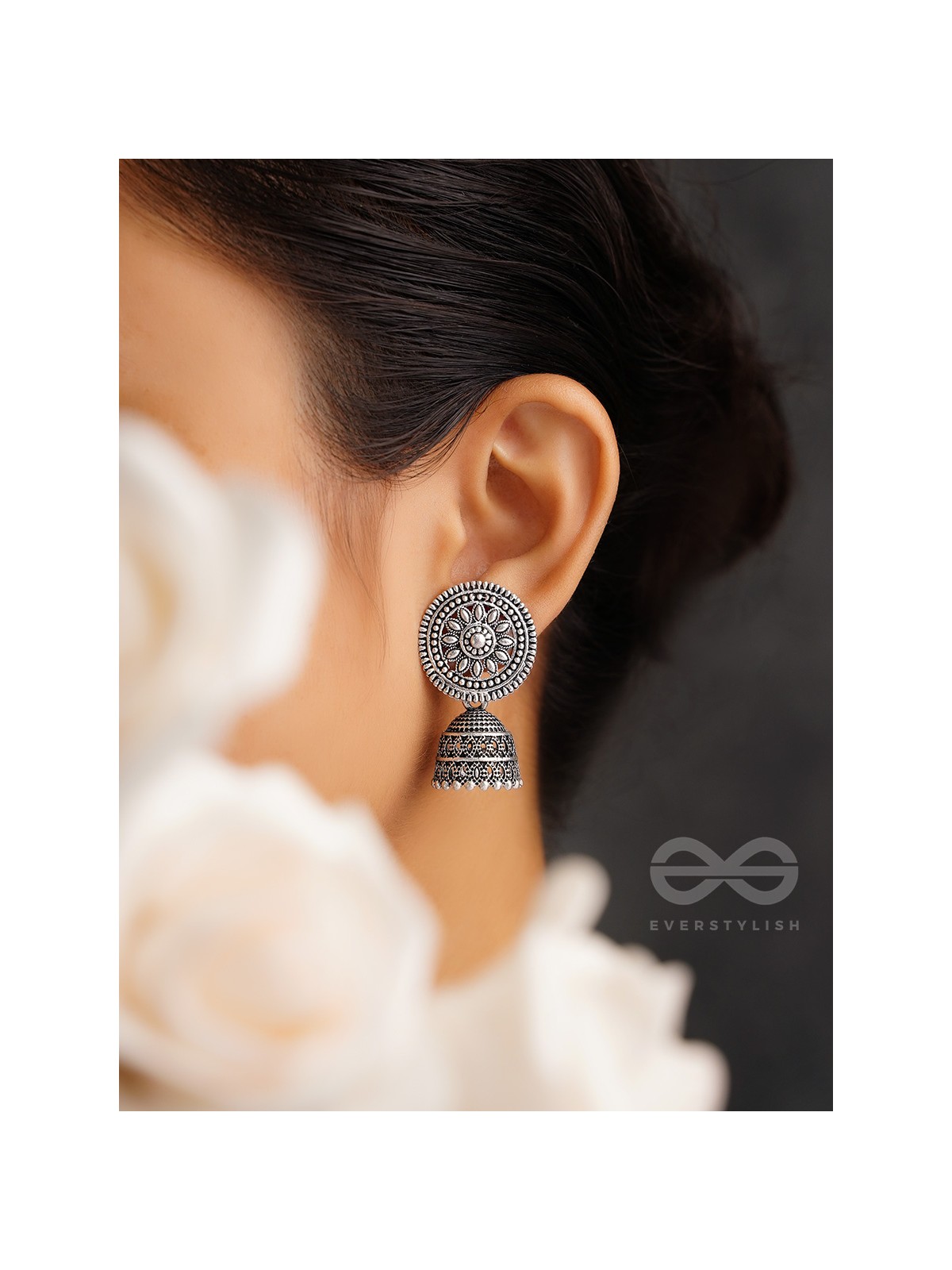 The Sun Glare- Oxidised Jhumka Earrings