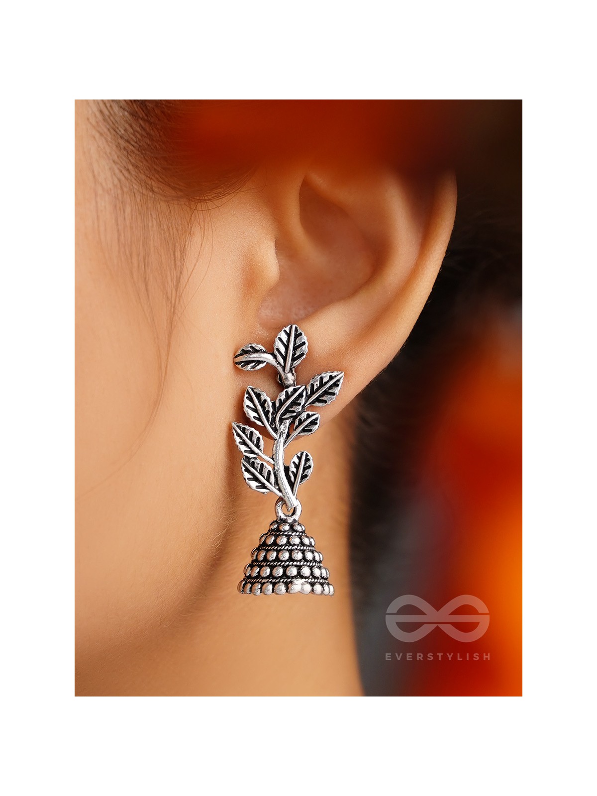 Branch Out- Oxidised Jhumka Earrings