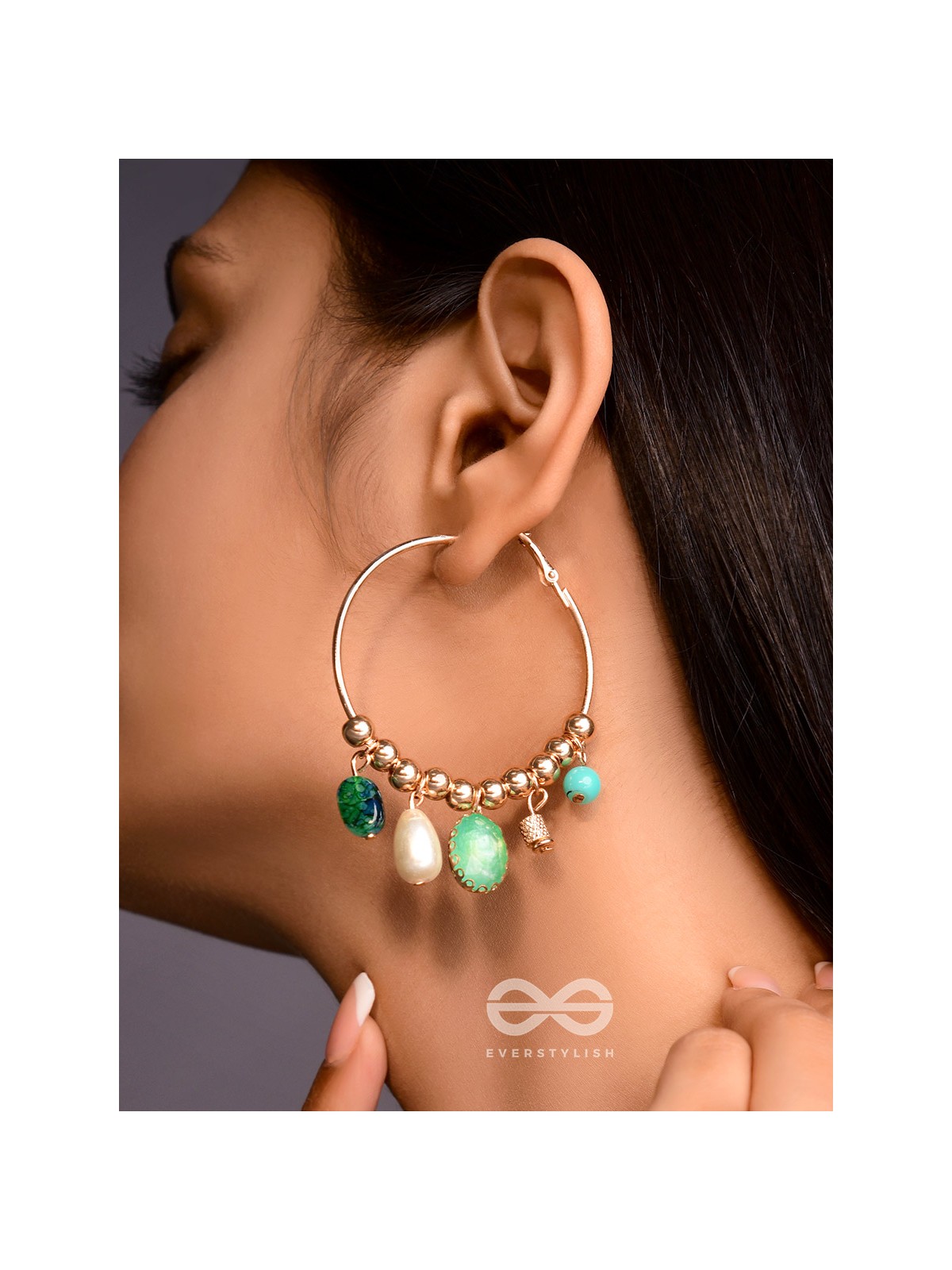 The Jazzy Cosmos- Golden Embellished  Earrings