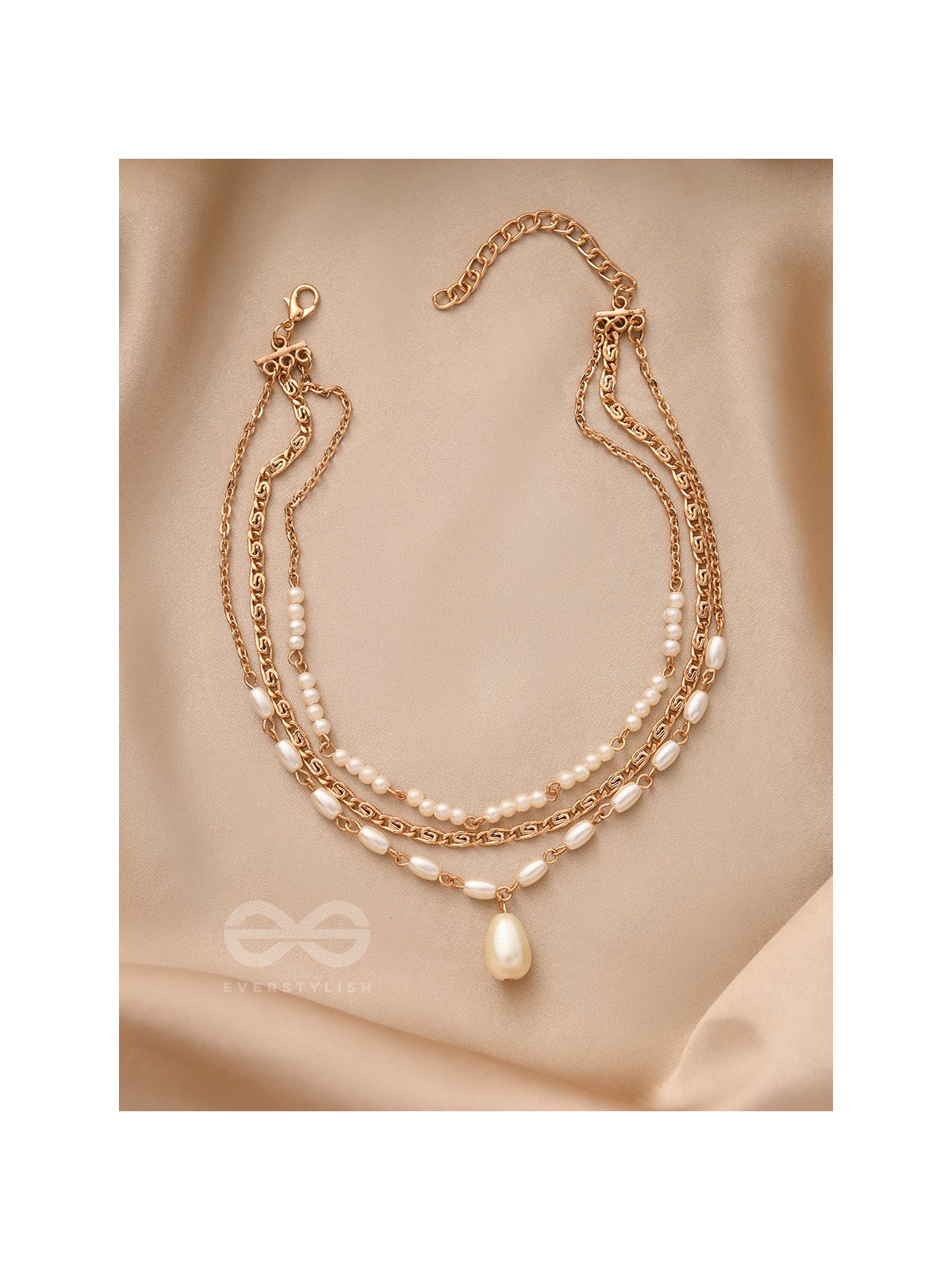  Drops of Sunlight- Golden Pearl Choker Necklace