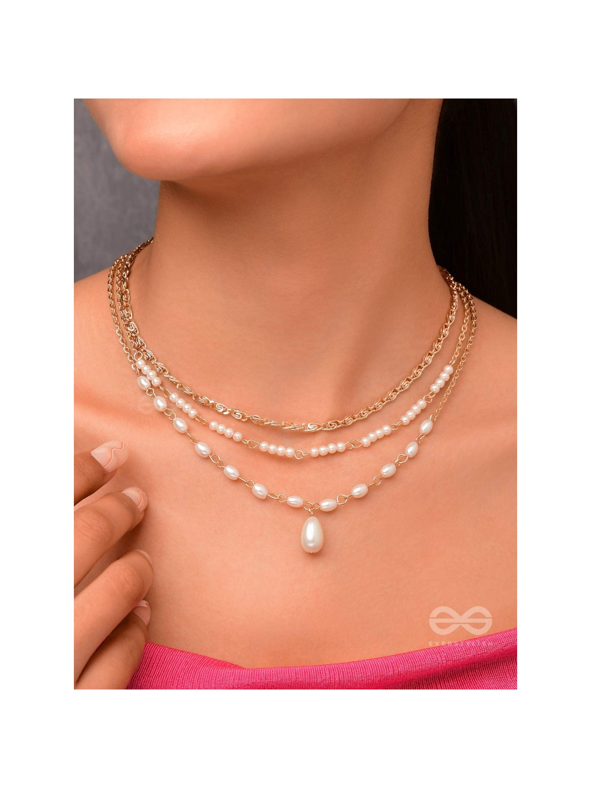  Drops of Sunlight- Golden Pearl Choker Necklace