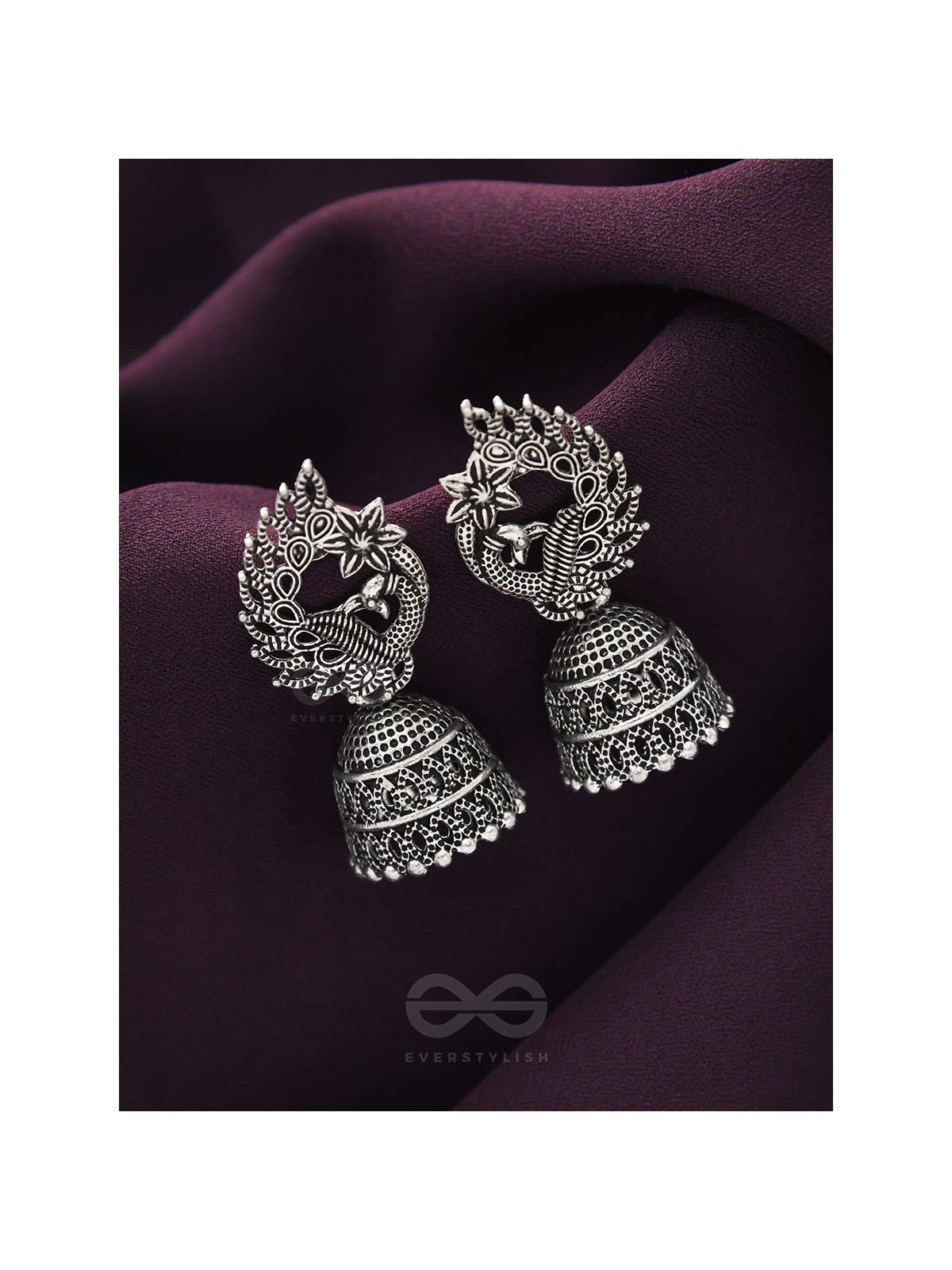 The Bird of Wonder- Oxidised Jhumka Earrings