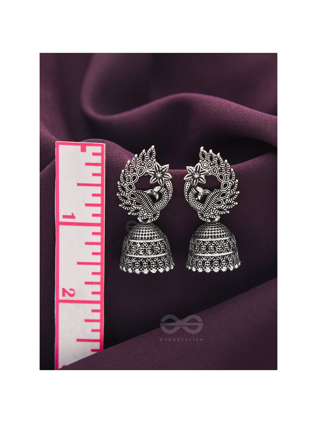 The Bird of Wonder- Oxidised Jhumka Earrings