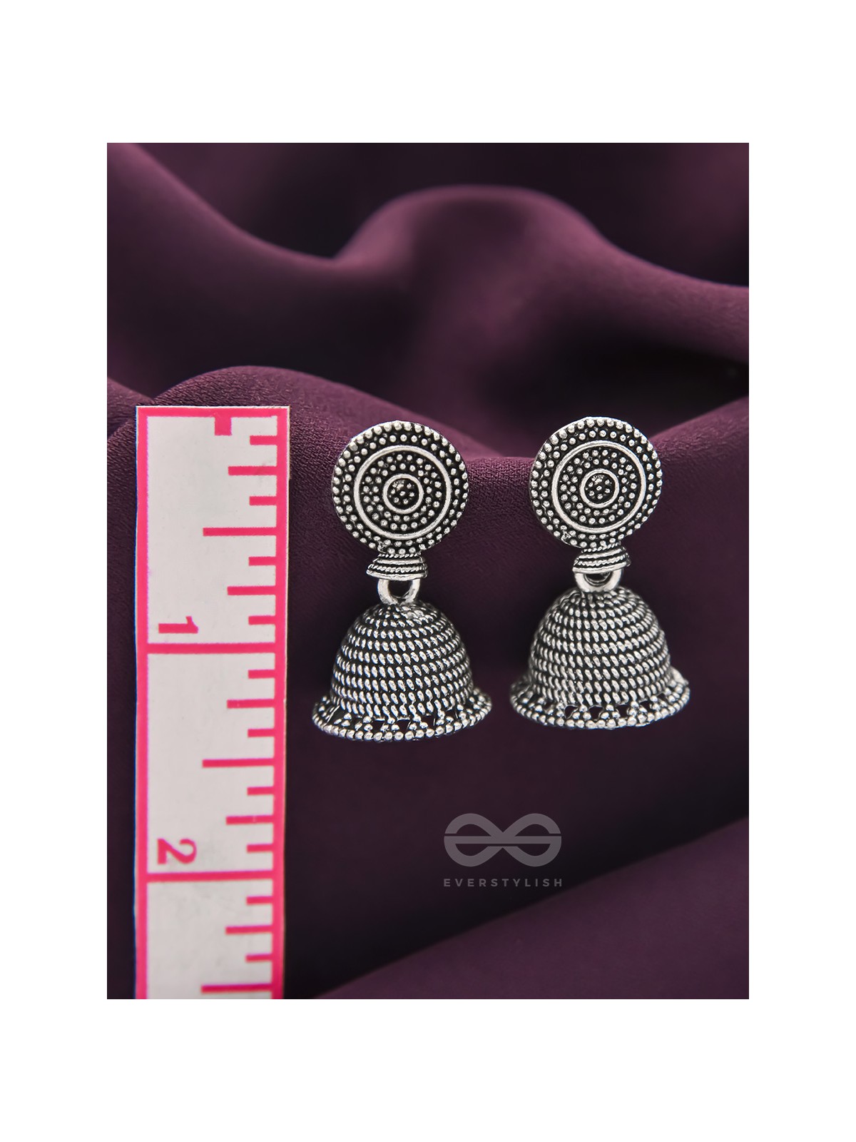 The Spotted Sun- Oxidised Jhumka Earrings