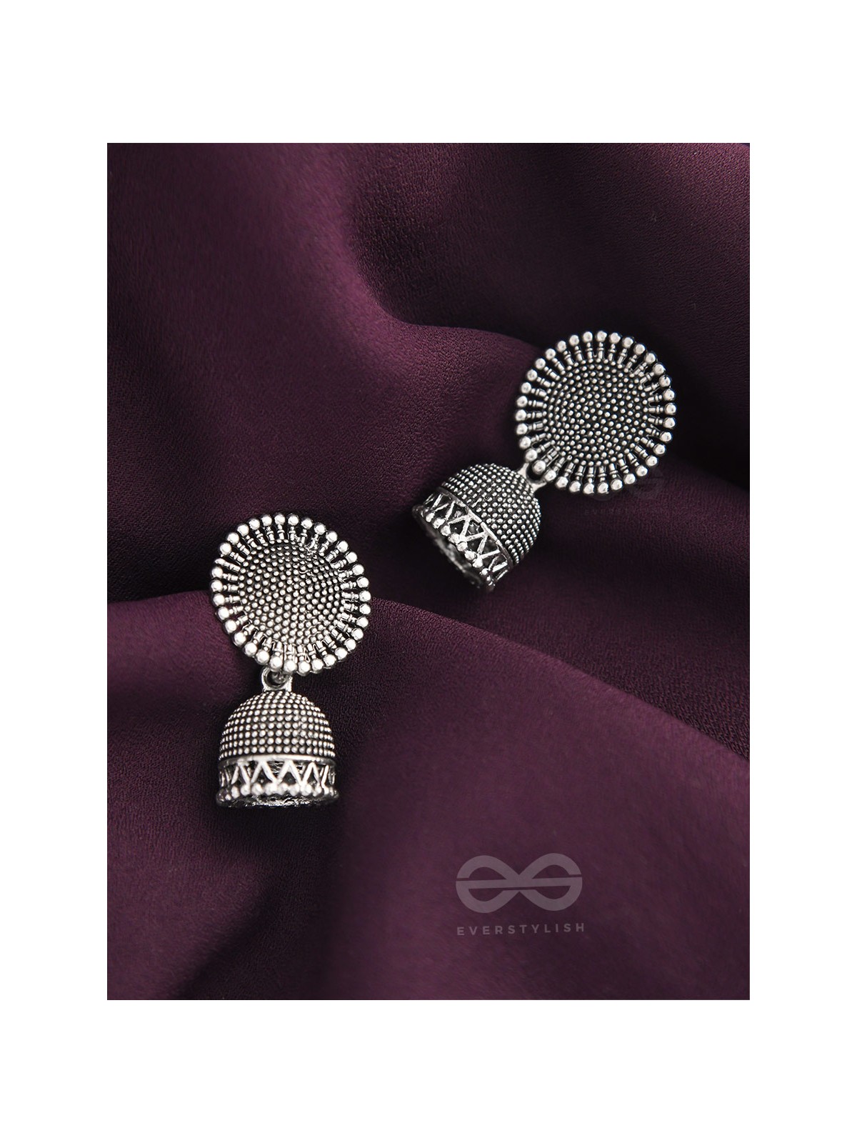 The Blazing Sunbeams- Oxidised Jhumka Earrings